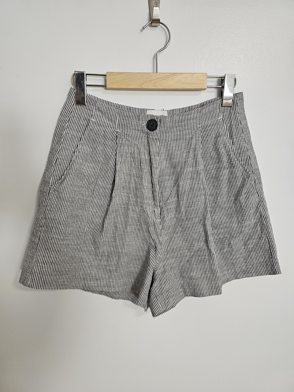 Frank And Oak Striped Shorts Black White Size 6 100% Cotton